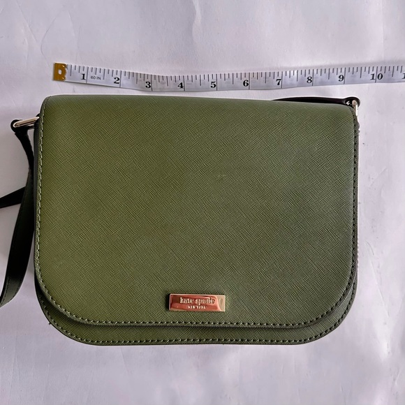 Kate Spade Olive Green Saffiano Leather Flap Crossbody Bag - Picture 5 of 9